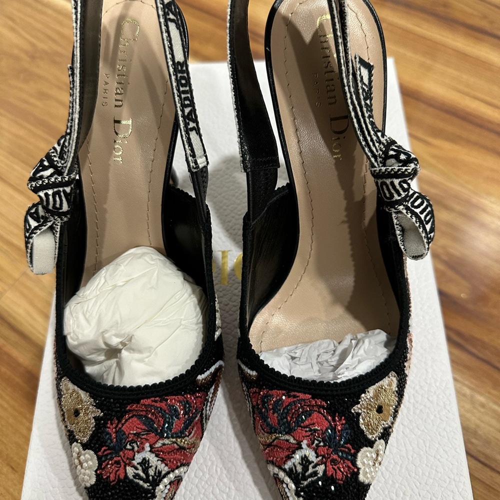 Dior Black Stiletto Heels with Ornate Embellishments - Picture 2 of 6